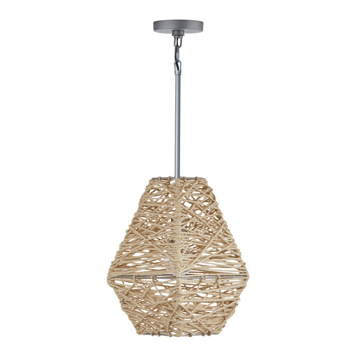 Finley 1-Light Pendant in Natural Jute and Grey - Lamps Expo
