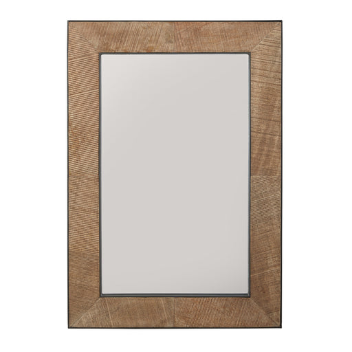 Mirror Mirror in Natural Rough Sawn Wood with Zinc Metal - Lamps Expo
