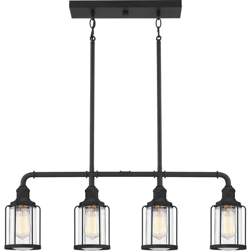 Ludlow 4-Light Linear Chandelier in Earth Black