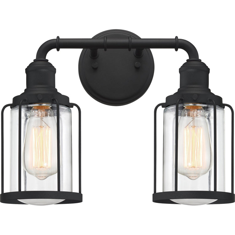Ludlow 2-Light Bath Vanity Light in Earth Black
