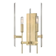 Bari 2-Light Wall Sconce in Aged Brass