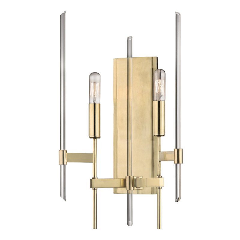 Bari 2-Light Wall Sconce in Aged Brass