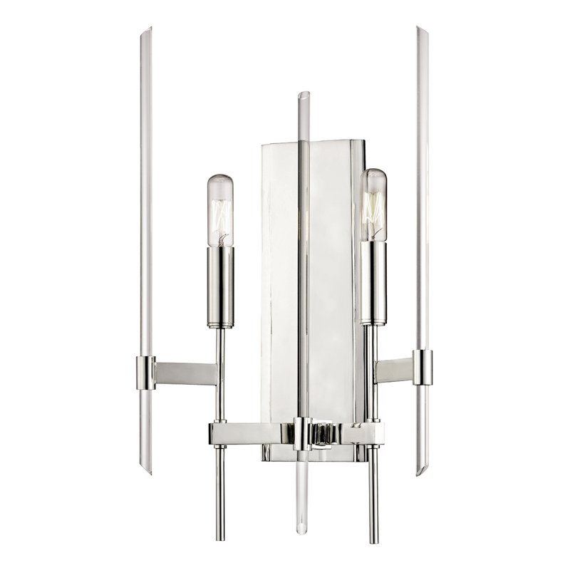 Bari 2-Light Wall Sconce in Polished Nickel