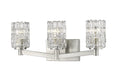 Aubrey 3 Light Vanity in Brushed Nickel with Clear Glass Shade
