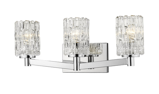 Aubrey 3 Light Vanity in Chrome with Clear Glass Shade