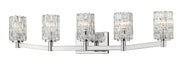 Aubrey 5 Light Vanity in Chrome with Clear Glass Shade