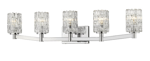 Aubrey 5 Light Vanity in Chrome with Clear Glass Shade