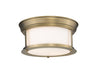 Sonna 2 Light Flush Mount in Heritage Brass with Matte Opal Glass Shade