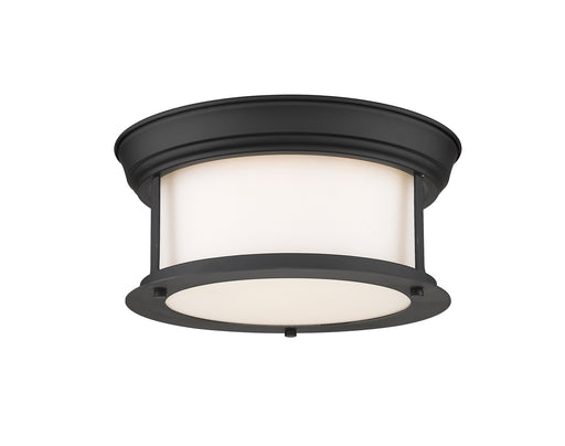Sonna 2 Light Flush Mount in Matte Black with Matte Opal Glass Shade