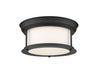 Sonna 2 Light Flush Mount in Matte Black with Matte Opal Glass Shade