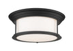 Sonna 3 Light Flush Mount in Matte Black with Matte Opal Glass Shade