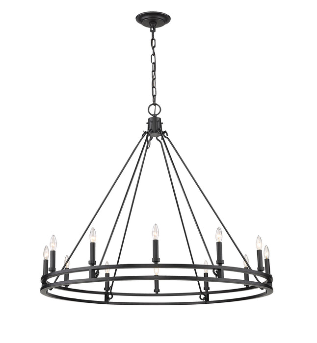 Dennison 12 Light Chandelier in Matte Black