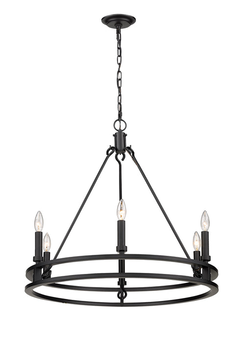 Dennison 6 Light Chandelier in Matte Black