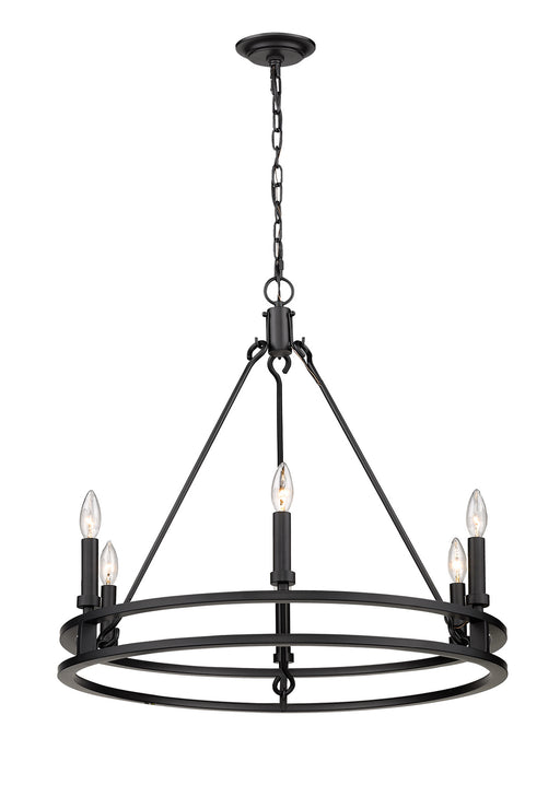Dennison 6 Light Chandelier in Matte Black