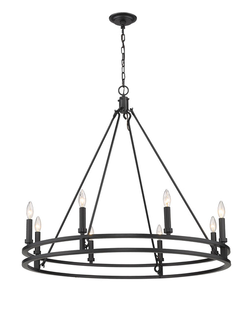 Dennison 8 Light Chandelier in Matte Black