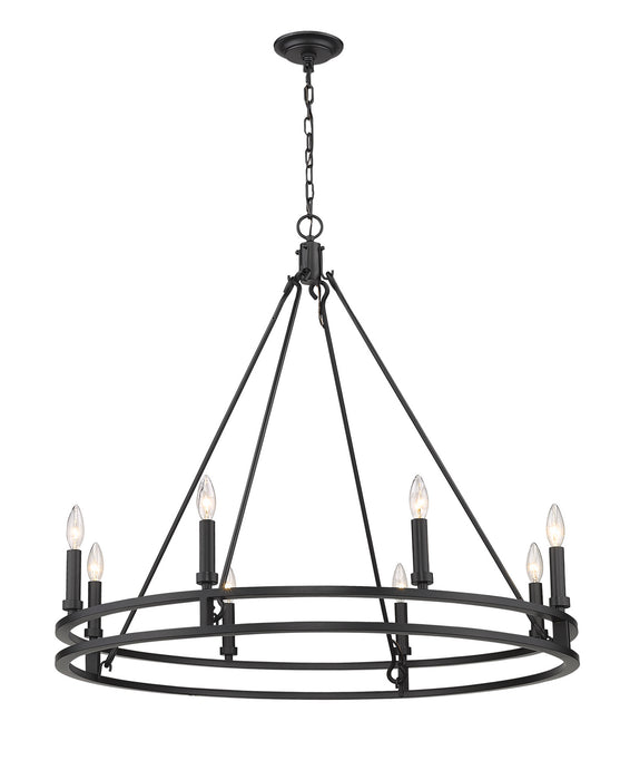 Dennison 8 Light Chandelier in Matte Black