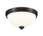 Ashton 2 Light Flush Mount in Matte Black with Matte Opal Glass Shade