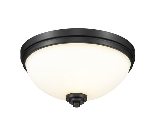 Ashton 3 Light Flush Mount in Matte Black with Matte Opal Glass Shade