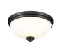Ashton 3 Light Flush Mount in Matte Black with Matte Opal Glass Shade