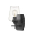 Joliet 1 Light Wall Sconce in Matte Black with Clear Glass Shade
