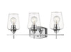 Joliet 3 Light Vanity in Chrome with Clear Glass Shade