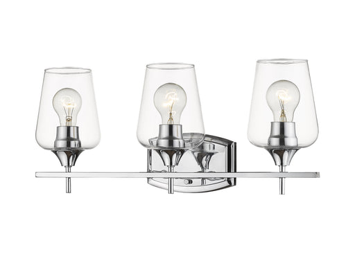 Joliet 3 Light Vanity in Chrome with Clear Glass Shade