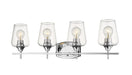 Joliet 4 Light Vanity in Chrome with Clear Glass Shade
