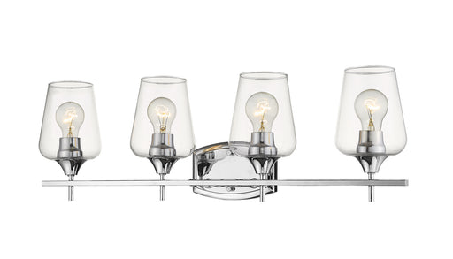 Joliet 4 Light Vanity in Chrome with Clear Glass Shade