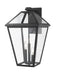 Talbot 3 Light Outdoor Wall Sconce in Black with Clear Beveled Glass Shade