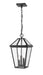 Talbot 3 Light Outdoor Chain Mount Ceiling Fixture in Black with Clear Beveled Glass Shade