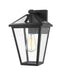 Talbot 1 Light Outdoor Wall Sconce in Black with Clear Beveled Glass Shade