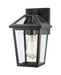 Talbot 1 Light Outdoor Wall Sconce in Black with Clear Beveled Glass Shade