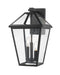 Talbot 3 Light Outdoor Wall Sconce in Black with Clear Beveled Glass Shade