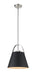 Z-Studio 1 Light Pendant in Matte Black & Brushed Nickel with Matte Black Metals Shade