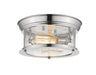 Sonna 2 Light Flush Mount in Chrome with Clear Seedy Glass Shade