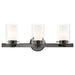 Manhattan Three Light Vanity in Polished Black Chrome
