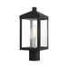 Nyack One Light Outdoor Post Top Lantern in Black with Brushed Nickel Cluster