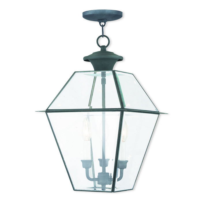 Westover 3 Light Outdoor Chain Lantern in Charcoal