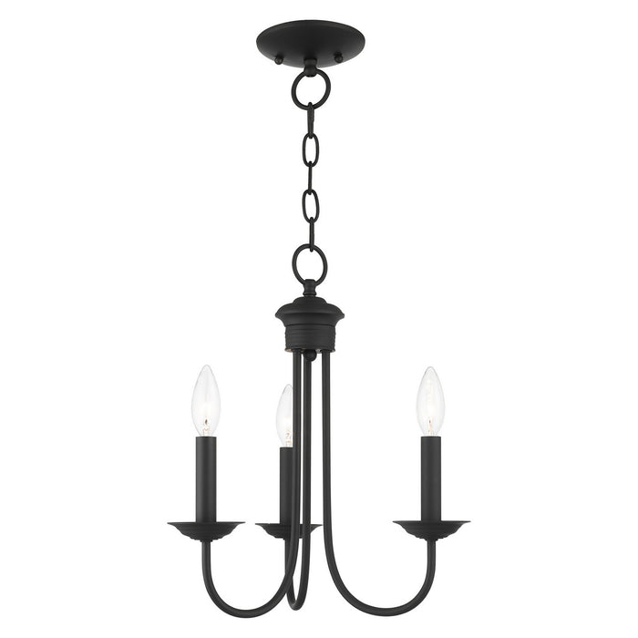 Estate Three Light Chandelier in Black