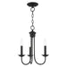 Estate Three Light Chandelier in Black