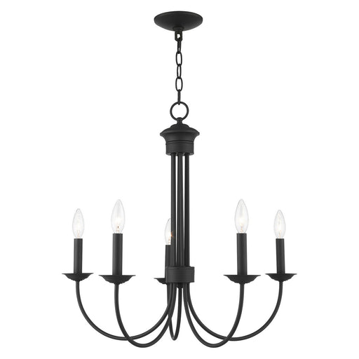 Estate Five Light Chandelier in Black