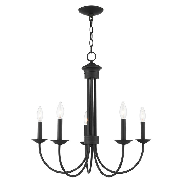 Estate Five Light Chandelier in Black