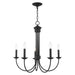Estate Five Light Chandelier in Black