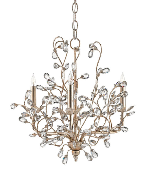 Crystal Bud 3-Light Orb Pendant in Silver Granello