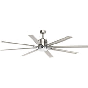 Vast 72" Outdoor Ceiling Fan with Light in Brushed Nickel