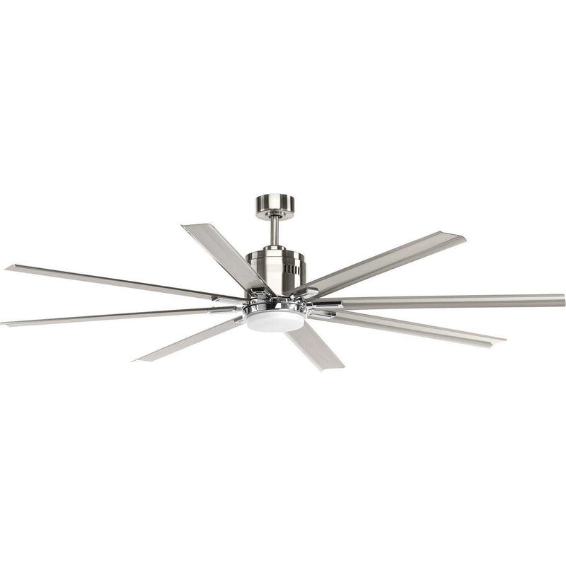 Vast 72" Outdoor Ceiling Fan with Light in Brushed Nickel