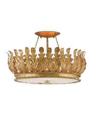 Biddulph 3-Light Semi-Flush Mount in Gold Leaf