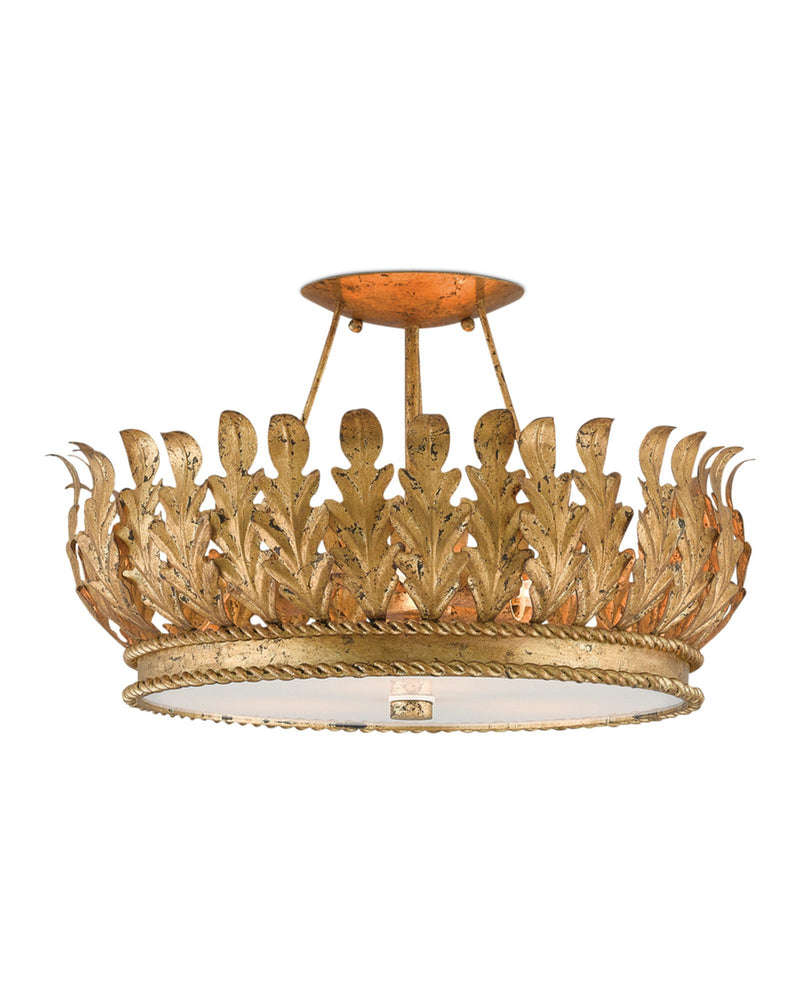 Biddulph 3-Light Semi-Flush Mount in Gold Leaf
