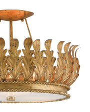 Biddulph 3-Light Semi-Flush Mount in Gold Leaf