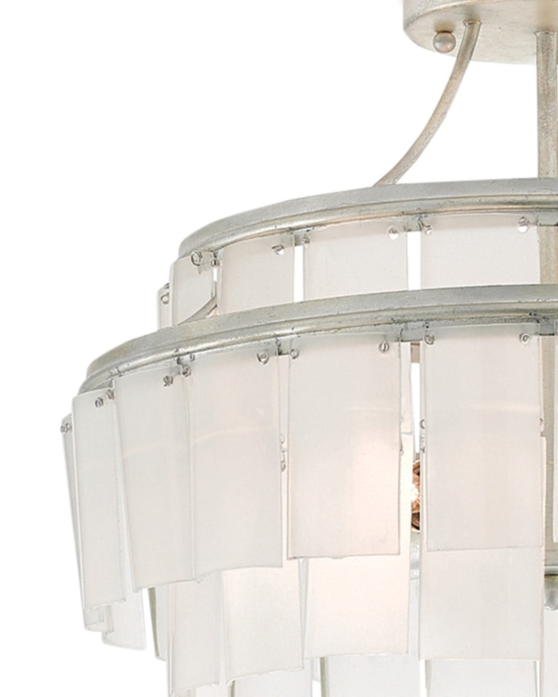 Vintner 3-Light Semi-Flush Mount in Opaque White / Contemporary Silver Leaf